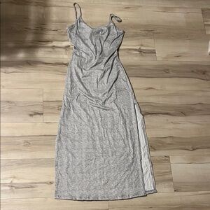 Elegant Gray Spaghetti Strap Dress